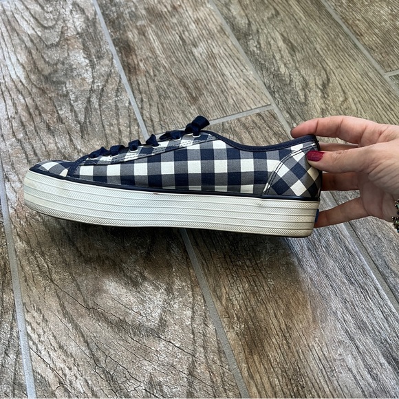 Keds X Draper James Platform Plaid Sneakers, Lace Tie, Blue & White, Women’s 7 - Picture 11 of 13